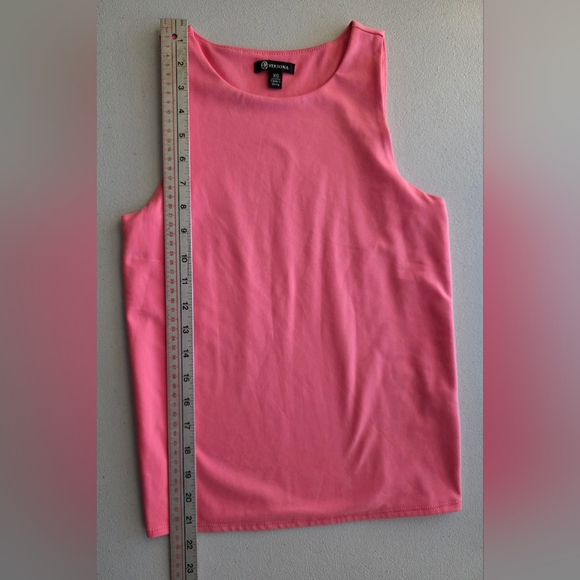 Versona Soft Hot Pink High Neck Tank Top Y2K Barbiecore Preppy Minimalist  XS - Picture 7 of 7